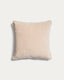 Ovelin beige and ecru velvet cushion cover 45 x 45 cm