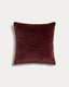Ovelin maroon and ecru velvet cushion cover 45 x 45 cm