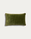 Ovelin green and ecru velvet cushion cover 30 x 50 cm