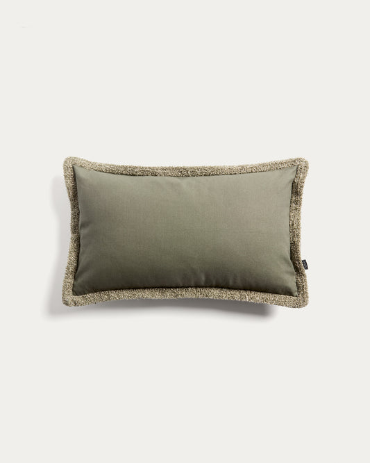 Olinan cushion cover with green bouclé detailing 30 x 50 cm
