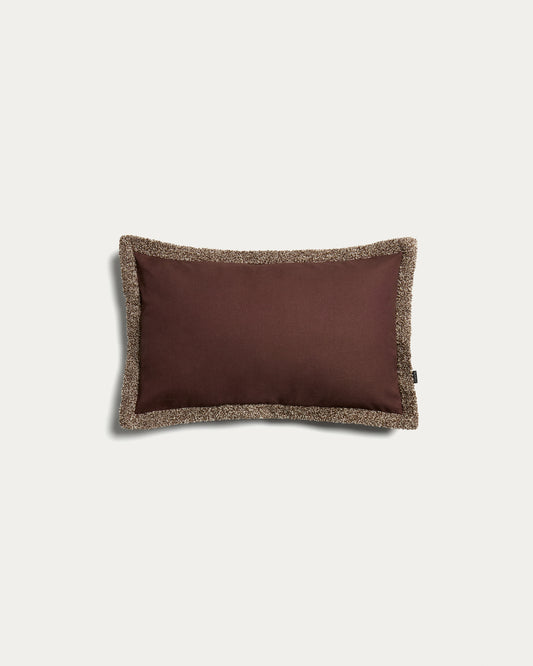 Olinan cushion cover with brown bouclé detailing 30 x 50 cm