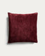 Vori 100%-cotton garnet wrinkled effect cushion cover 50 x 50 cm