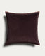 Niroi 100%-cotton brown velvet cushion cover with ribbon detail 60 x 60 cm