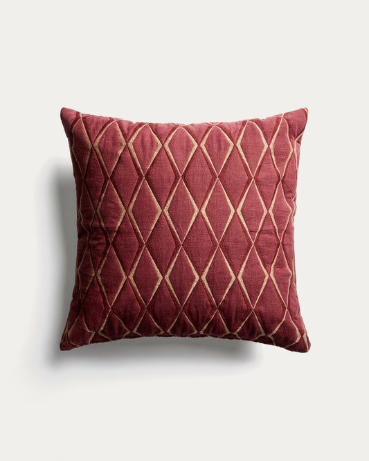Branel microvelvet cushion cover with maroon embroidery 45 x 45 cm