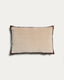 Niroi 100% beige velvet cotton cushion cover with ribbon detail 40 x 60 cm