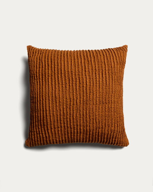 Solly orange 100%-cotton waffle cushion cover 50 x 50 cm