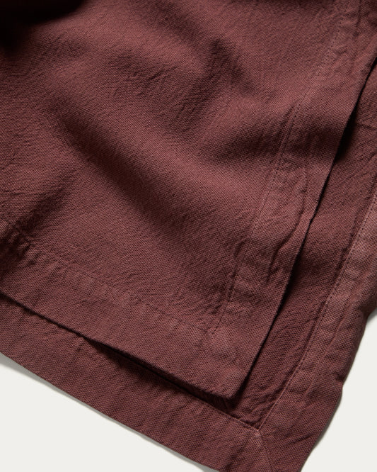 Lerava tablecloth in washed burgundy cotton 170 x 250cm