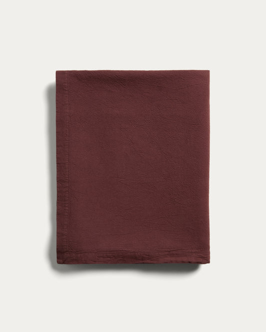 Lerava tablecloth in washed burgundy cotton 170 x 250cm