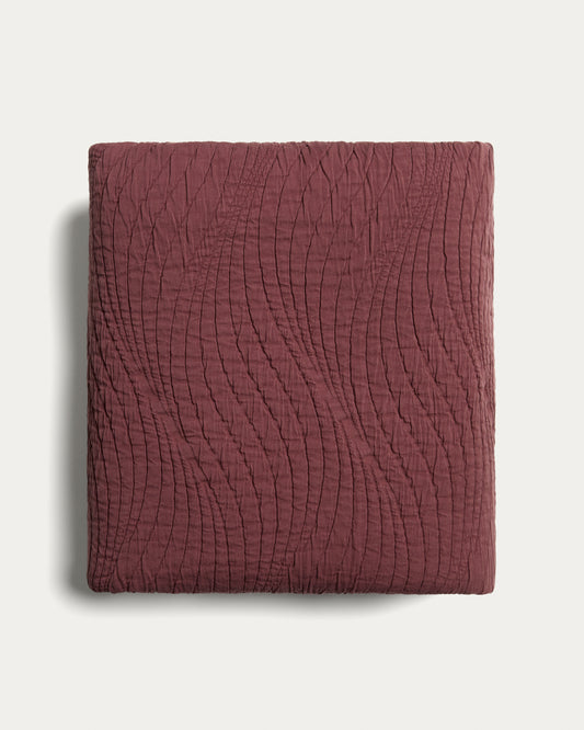 Sarula 100%-cotton maroon jacquard bedspread for 90/135 cm bed