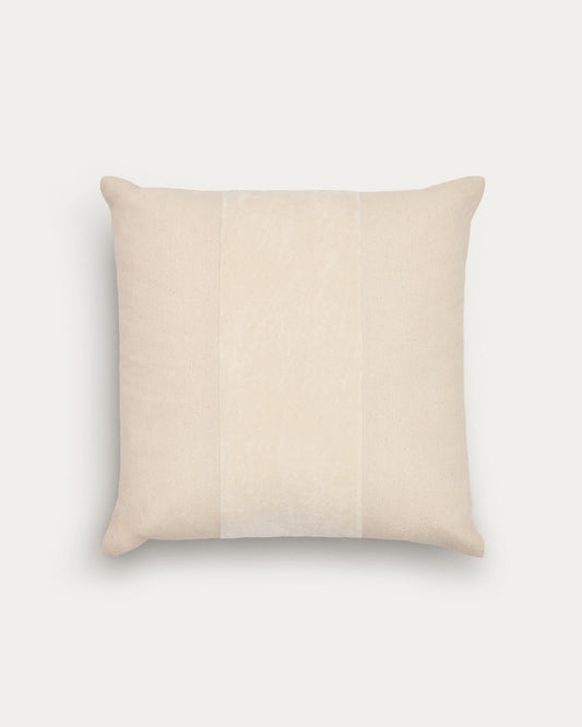 Zaira cushion cover 100% cotton and white velvet 45 x 45 cm