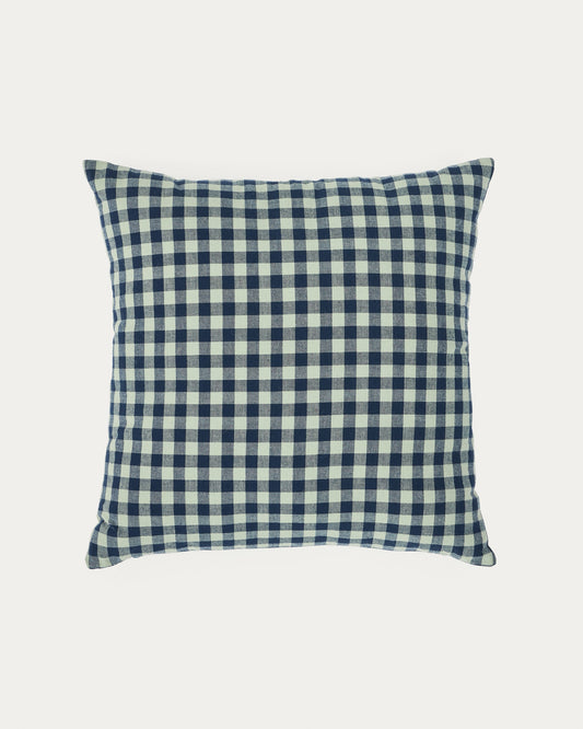 Yanil cushion cover 100% cotton green and blue squares 45 x 45 cm