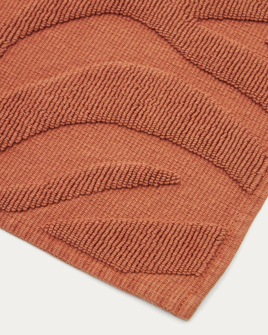 Goda 100% cotton bath mat in terracotta, 50 x 70 cm