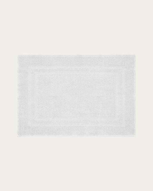 Yanay 100% cotton bath mat in white, 50 x 70 cm