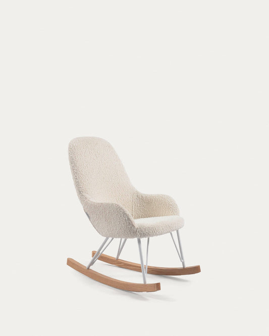 Joey children’s rocking chair in white bouclé