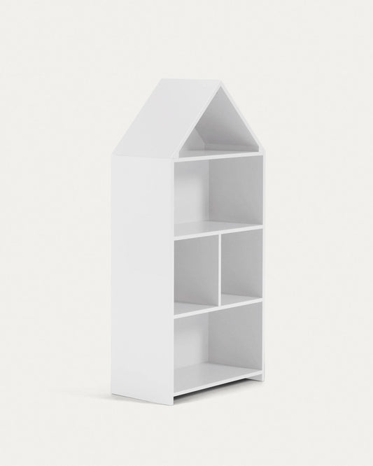 Celeste kids’ little house shelf unit in white MDF 50 x 105 cm