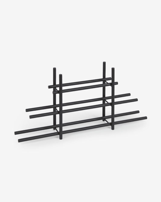 Shizu black metal bottle rack