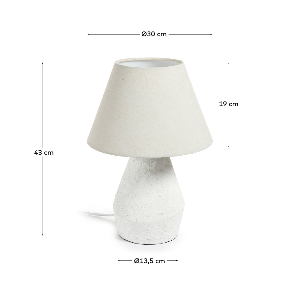 Noara magnesium table lamp with a white finish